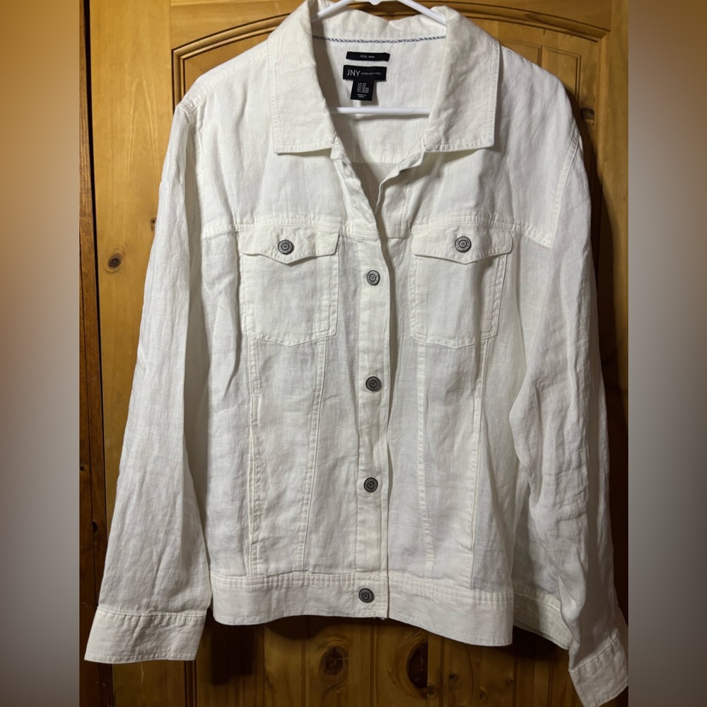 Jones New York Linen Jacket in Cream - Picture 3 of 4